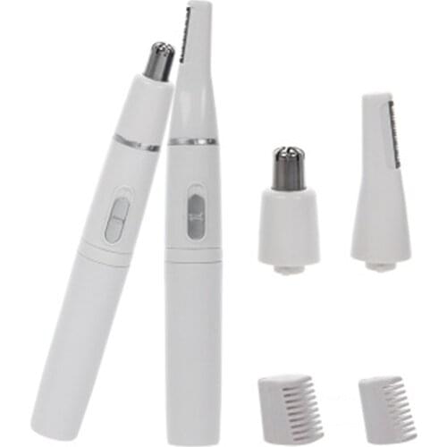 2-in-1 Facial Hair Trimmer Nose Ear Hair Shaver Trimmer Eyebrow Scraper Safe Face Care Razor Cleaner for Men Women