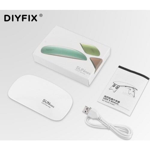 DIYFIX 6W LED UV Nail Lamp Portable Gel Nail Green Oil Dryer Fast Curing Light for Mobile Phone Logic Board CPU NAND Repair Tool