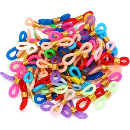 50PCS/lot 5X21mm Multicolor Rubber Material Adjustable With Adjuster Glasses Accessories Fixed Glasses Rope Pendant Connector