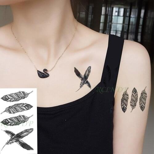 Waterproof Temporary Tattoo sticker feather tattoo totem tatto stickers flash tatoo fake tattoos for men women girl