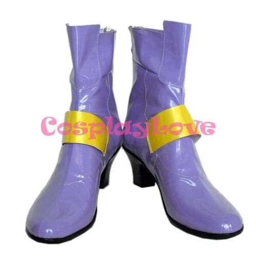 Magical Girl Lyrical Nanoha Fate Testarossa Harlaown Purple Cosplay Shoes Boots Hand Made Custom-made For Halloween Christmas