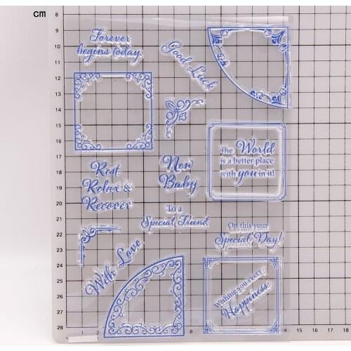 Reunion Box Text Clear Stamps Scrapbook Paper Craft Transparent Clear Silicone Seal for DIY Photo Album Decorative