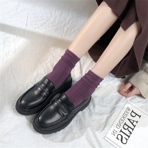 Japanese Harujuku Jk Uniform Female Student Lolita Shoes Spring Brown Flat Mid Heel Round Toe Monk Straps Women Flats Flip-flops
