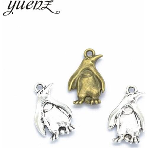 YuenZ 15 pcs Antique Bronze Penguin Charms for Necklace Jewelry Making Trendy Tibetan silver Charms Metal Pendants 20*12mm D7109