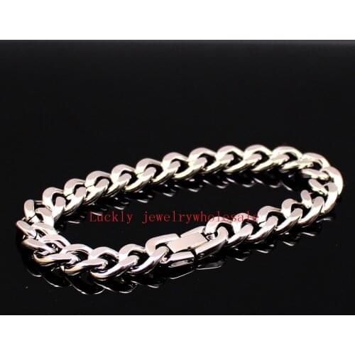 Toggle-clasps 8.66'' Stainless Steel 10mm/15mm wide Cuban Curb Link Chain Bracelet Bangle Unisex Mens