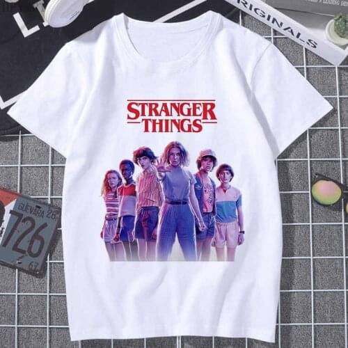 STRANGER THINGS print female T-shirt summer womens Harajuku short-sleeved T shirt casual fashion O-neck large size T-shirt tops