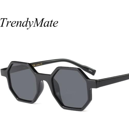 Unisex Flat Top Eyeglasses Small Triangle Frame Cat Eye Sunglasses Women UV400 2018 Fashion Color Ocean Film Sun Glasses 1261T