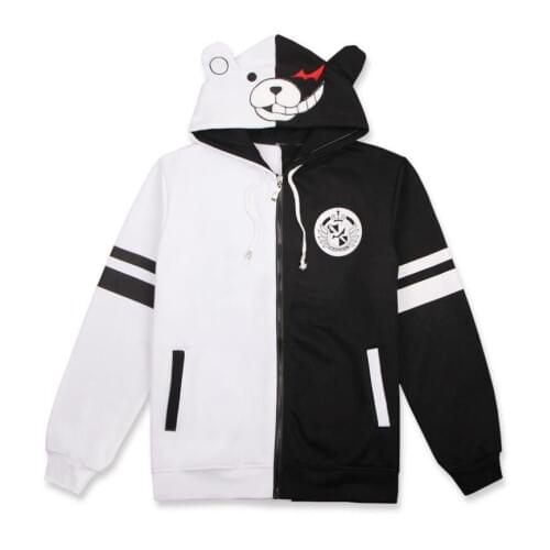 Adult Unisex Anime Danganronpa Monokuma Cotton Hooded Hoodie Jacket Costumes Cosplay For Woman Man