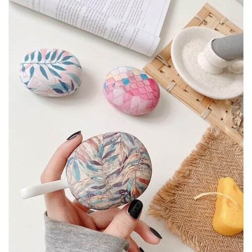 Leaf Crystal stickers Cases For Baseus W05 Cute flower Hard PC Earphone Protector Cover Accessories For Baseus W05