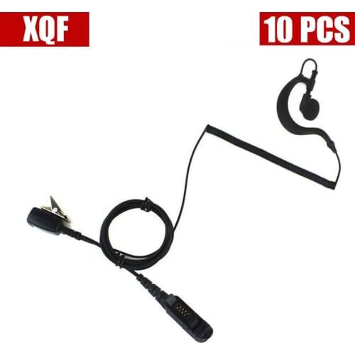 XQF 10PCS PTT Earpiece for Motorola Radio XPR3300 XPR3500 XIR P6620 XIR P6600 E8600