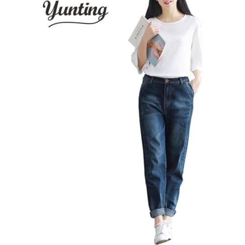 2021 Boyfriend Jeans Women Harem Pants Casual Trousers Fashion Denim Pants Women Loose Jeans Female