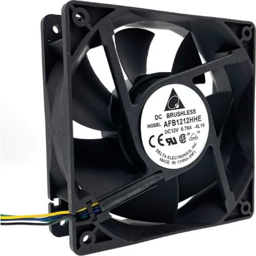 AFB1212HHE ,120mm Dual Ball Bearing 12cm Cooling Fan, 12038 120X120X38mm 4-wire PWM 12V 4-Pin 4P