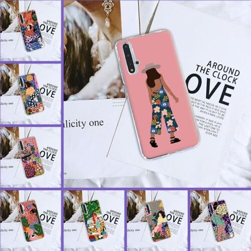Phone Case For Huawei Honor V20 8S 8A Pro Silicone Art Girl Pretty Flower Back Cover For Huawei Honor 10i 20i 20 Lite Pro