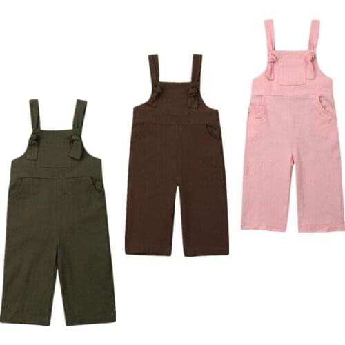 Toddler Kids Baby Boys Girl Cotton Strap Jumpsuit Romper Clothes Outfits Girls Baby Summer Princess Rompers Sunsuit Playsuit