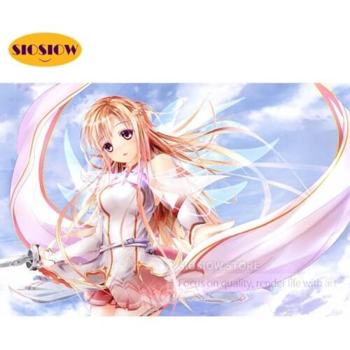 Home Decor 5D SAO Diamond Embroidery Asuna Diamond Wall Painting Sword Art Online Game Role Cross Stitch Picture Handmade Gifts