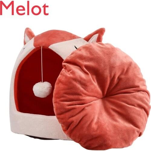 Cat Nest Four Seasons Universal Cat Semi-Enclosed House Winter Warm Removable Washable Bed Pet Supplies