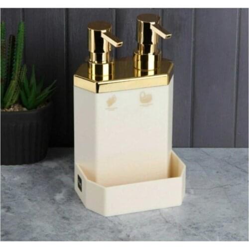 Double Liquid Soap Dispenser 600 ML Dish Sponge Holder Kitchen Accessories 5 Colors Washing Refillable Bottles Decorative Bath
