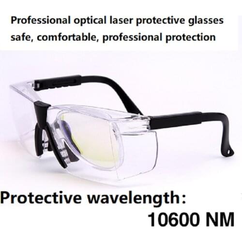10.6 micron double-layer CO2 laser protective glasses 10600nm transparent for CO2 cutting machine