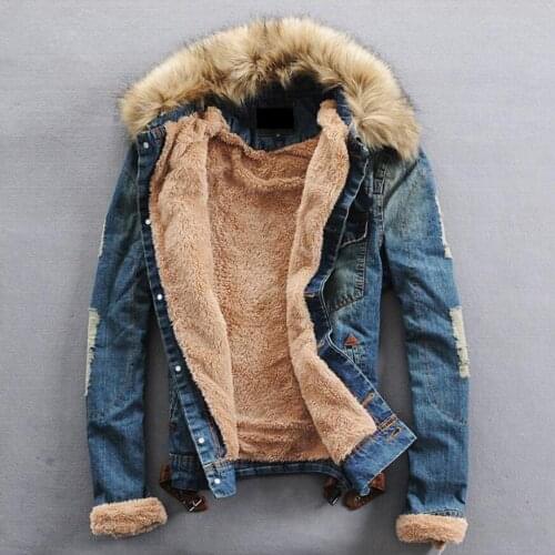 Men Denim Coats Thicker Warm Men Casual Jean Jackets Winter Warm Denim Jackets Jean Coats New Fashion Warm Coats