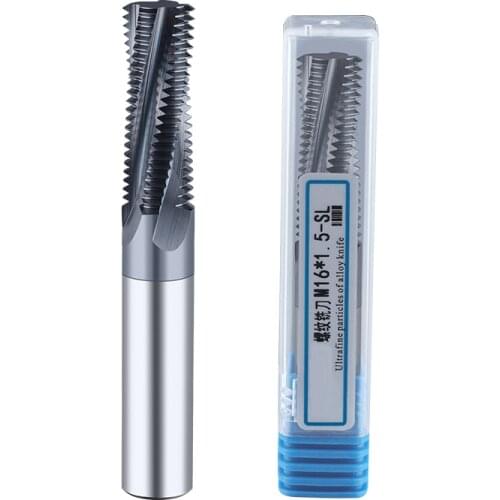 1 Pcs Thread Milling Cutter Carbide Tungsten Steel Metric Full Tooth Type M3 M4 M5 M6 M8 M10 M12 M14 M20 End Mills Free Shipping