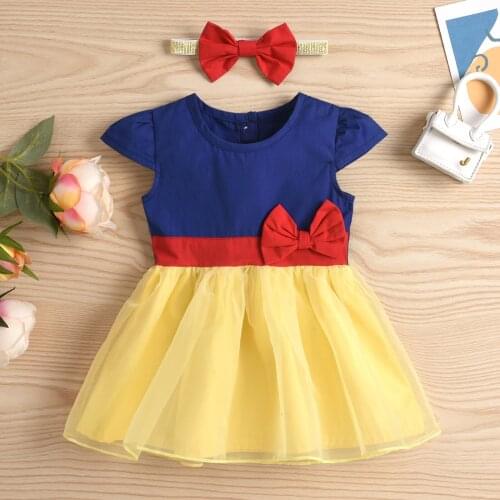 Citgeett Summer Infant Baby Girls Two-piece Clothes Set Blue Short Sleeve Dress Patchwork Casual Clothes
