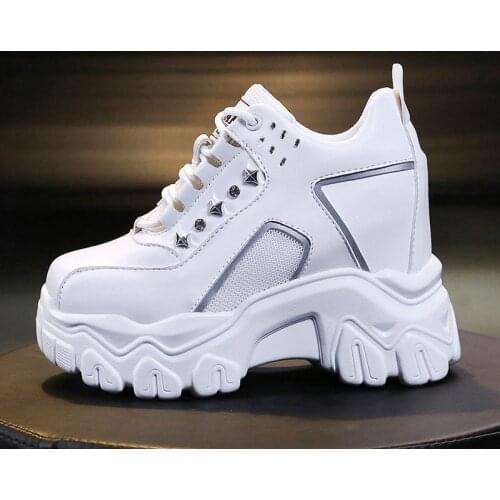 Woman Platform Sneakers Luxury Designers Chunky Sports Casual Shoes Fashion Women Wedge Old Dad Vulcanized Shoes 2021 Spring 8cm