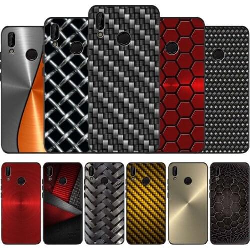 Brushed Metal Texture Black Soft Phone Case For Huawei P40 P30 P20 Mate 10 20 30 40 Pro lite Plus P smart 2019 2020 TPU Cover