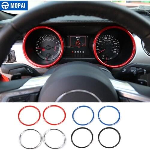 MOPAI ABS Car Interior Instrument Panel Dashboard Decoration Ring Cover Trim Stickers for Ford Mustang 2015-2018 Car Styling
