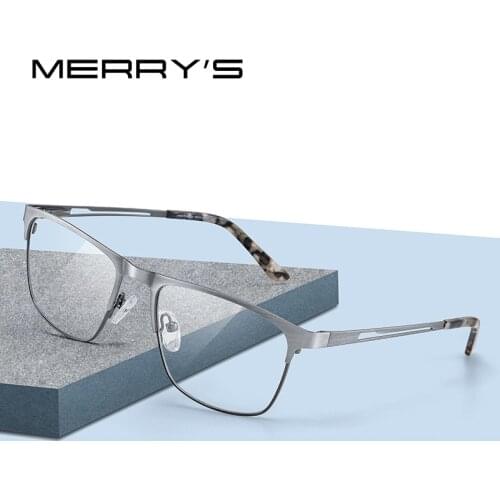 MERRYS DESIGN Men Classic Titanium Alloy Optical Glasses Frame Women Ultralight Square Myopia Prescription Eyeglasses S2281