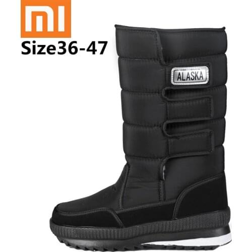 Xiaomi Mens Snow Boots Thicken Non-slip Cotton Shoes Plus Velvet Snow Cotton Shoes High Top Waterproof Mens Outdoor Boots