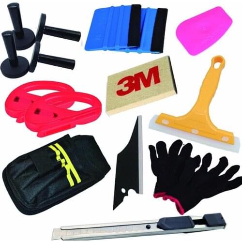 Car Wrapping Installation Tools Kit Vinyl Wrap Bag Squeegee Razor Glove Magnet