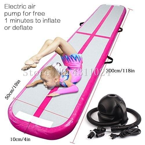Inflatable Practice Training Mat Inflatable Gym Mat 3x0.5x0.1m Air Balance Beam Track Cheer leading for Home with Pump