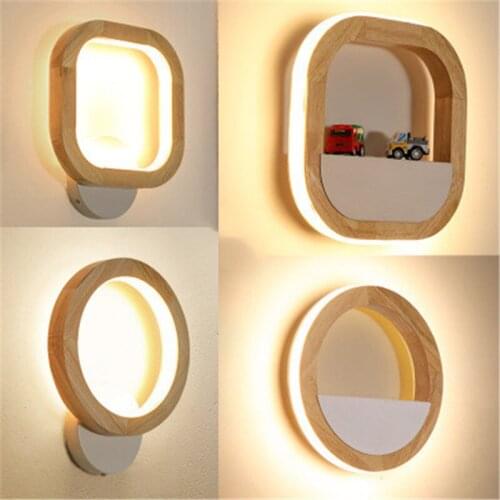 Nordic Style Bedroom Bedside Led Wall Lamp Personality Living Room Stairway Aisle Lights Study Coffee Shop Log Wall Lamps