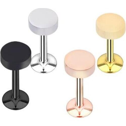 Stainless steel piercing ornaments with circular inner spiral ear nails earring