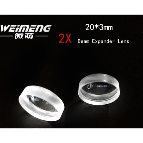 Weimeng 2X beam expander lens 20*3mm Double-convex quartz material for laser machine cutting / welding / marking accessories