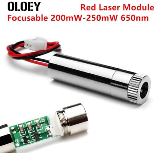 Red Dot Focusable 200mW-250mW 650nm Laser Module Laser Generator Diode Replacement Mini DIY Engraver Power Tools Accessories Set