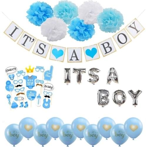 Baby Shower Decoration Balloons Its A Boy/Girl Letters Foil Balloon Banner Babyshower Birthday Decor Gender Reveal Party Supply