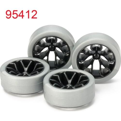 4PCS 95412 Tires Medium Diameter Tire Reinforced Wheel Hub Tires Tyre for RC Tamiya Mini 4WD Car DIY Parts