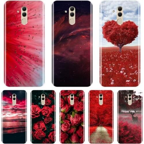 For Huawei Mate 7 8 9 10 20 Lite Phone Case Silicone Red Heart Rose Flower Floral Soft Back Cover For Huawei Mate 9 10 20 Pro