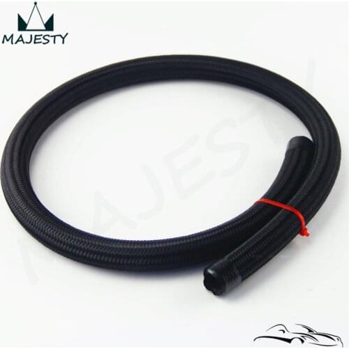 STEEL/NYLON NBRAIDED 12AN 12-AN OIL/FUEL/GAS LINE/HOSE 1 METER 1M 3 FEET Black
