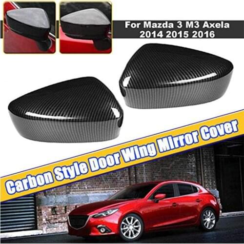 Car Styling Car rearview mirror cover frame Cover Trim Accessories For Mazda 3 Axela 2014 2015 2016 2017 2018 ABS Carbon fibre