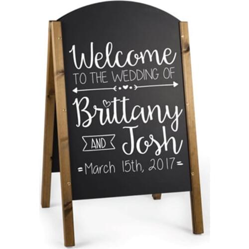 Wedding Sign Vinyl Decals Personalized Names Board Sticker Welcome Wedding Mirror Mural Poster Marriage Decoration AC124