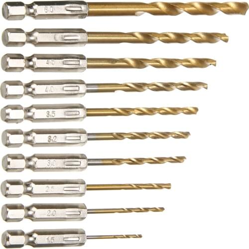 10pcs/Lot Woodworking Twist Drill Bit Power Tools HSS Titanium Hexagonal Drill Bit Cordless Screwdriver for Cutting Metal Wood