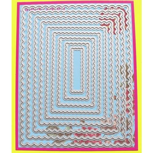 Cutting Dies A2 Scalloped Rectangle Scrapbook Cardmaking Paper Craft DIY Metal Stencil Surprise Creation