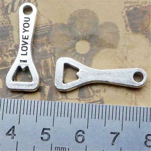 I Love You Bottle Opener Charm Pendants Jewelry Making Finding DIY Bracelet Necklace Earring Accessories Handmade 5pcs