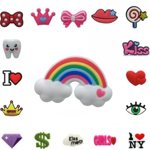 1PCS Sweet Accessories PVC Shoe Charms Shoe Buckles Shoes Accessories Ornaments Fit For Croc JIBZ Party Gift