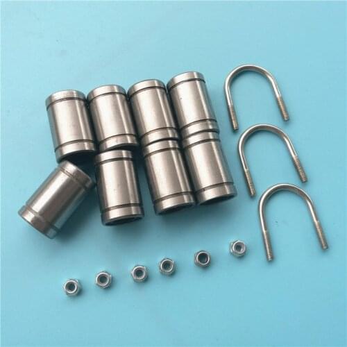 10PCS Linear Bearings LM8UU + 3PCS Stainless Steel U-bolts for DIY Prusa i3 MK2/MK2S/MK3 3D printer parts
