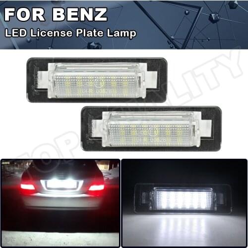 2Pcs For Mercedes Benz E-Class W210 C-Class W202 4Door Sedan Facelift 1997 1998 1999 2000 LED License Number Plate Light Lamp