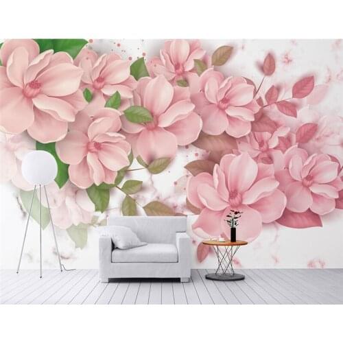 Custom 3d Wall Paper Nordic Wind Marble Pattern Floral Chinese Wallpaper Murals 3d Wall Murals Thicken Wall Mural Wallpaper
