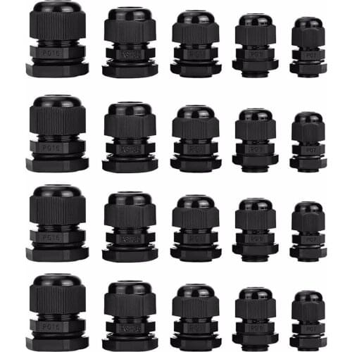 5pcs High Quality Compression Cable Glands Black Waterproof IP68 PG42-63TRS Stuffing